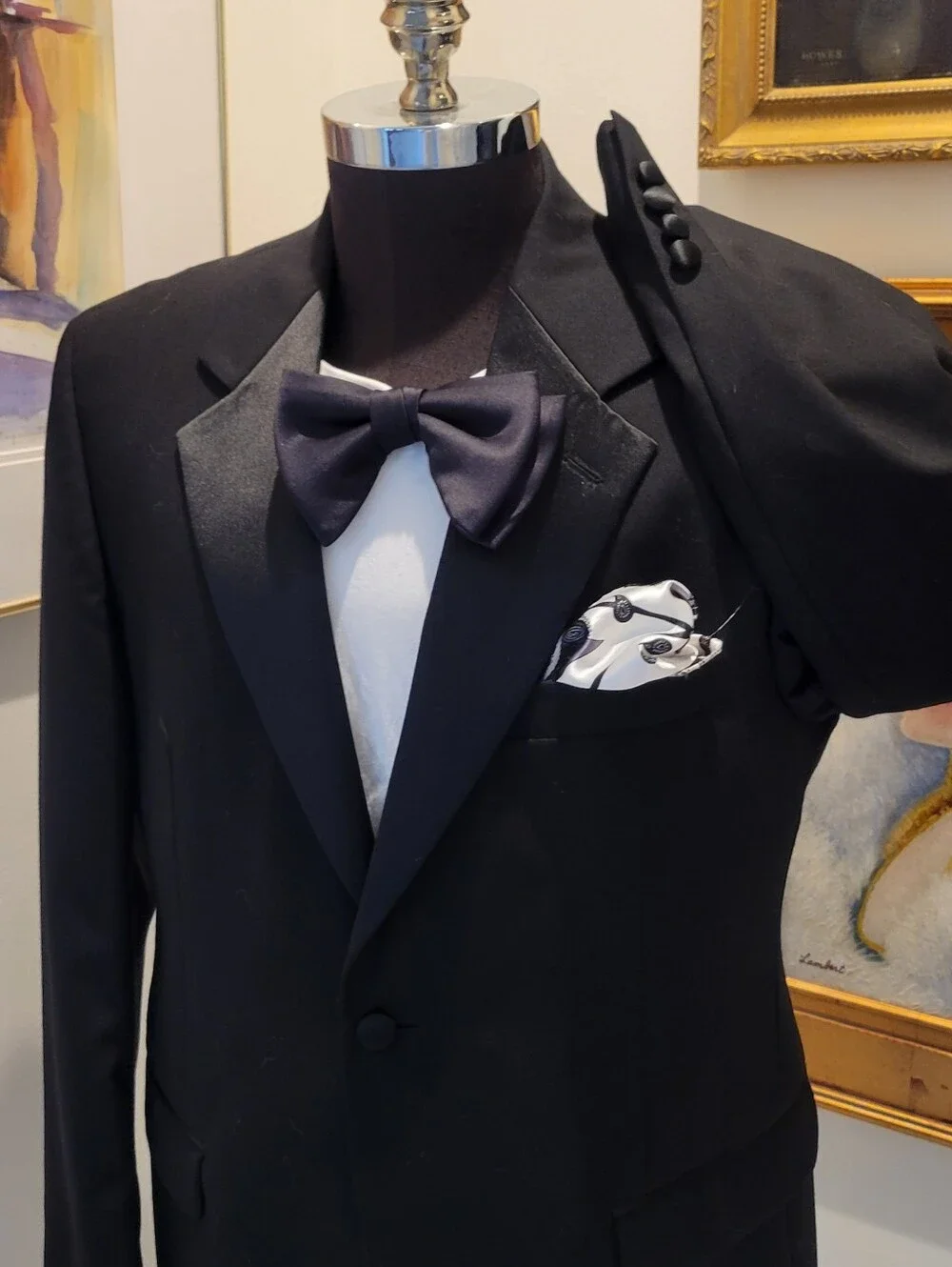 STAFFORD TUXEDO JACKET ONE SATIN BUTN FRONT-4 @ CUFFS SIZE 40 S 30